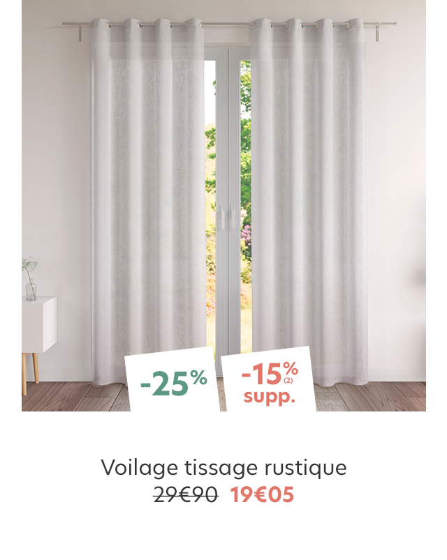 Voilage tissage rustique