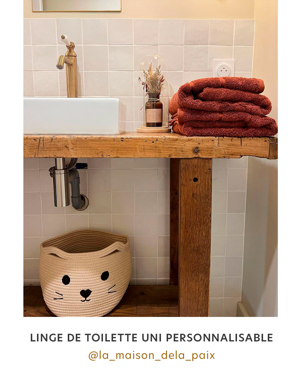 Linge de toilette uni personnalisable