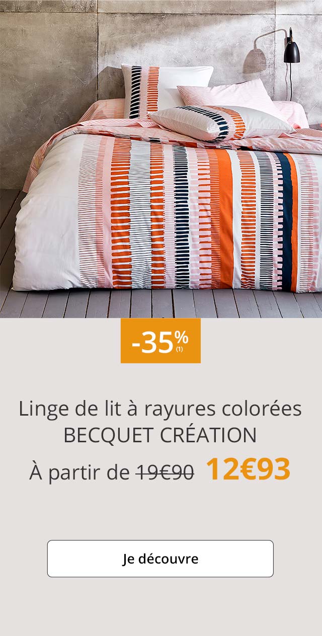 Linge de lit à rayures colorées