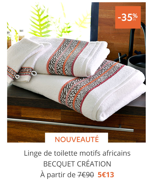 Linge de toilette motifs africain