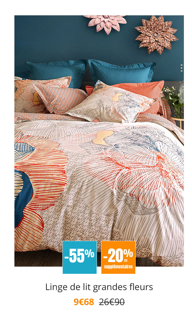 Linge de lit grandes fleurs