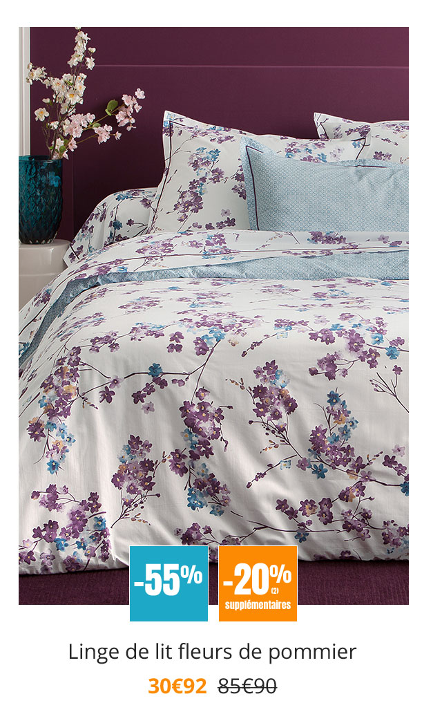 Linge de lit fleurs de pommier