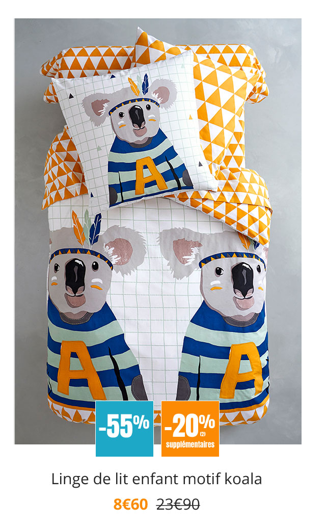 Linge de lit enfant motif koala