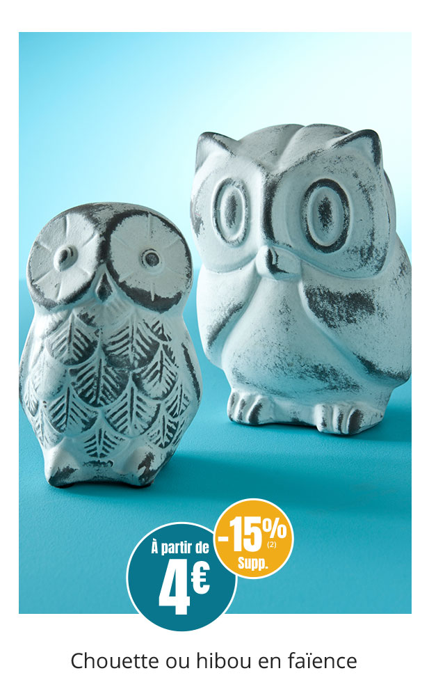 Chouette ou hibou en faïence