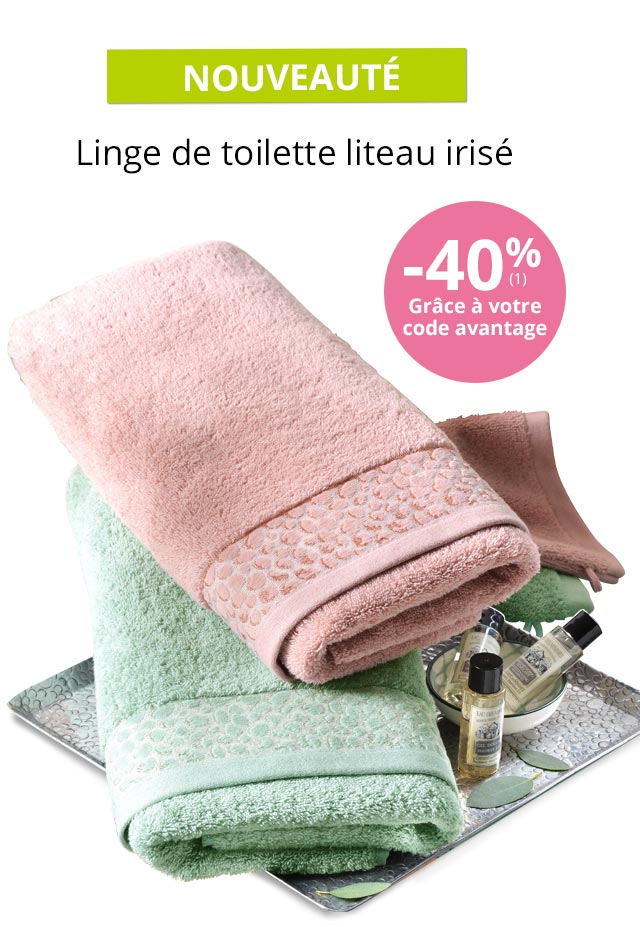 Linge de toilette liteau irisé