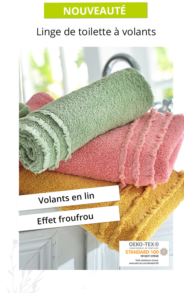 Linge de toilette à volants