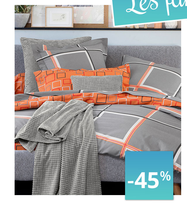 Linge de lit à carreaux