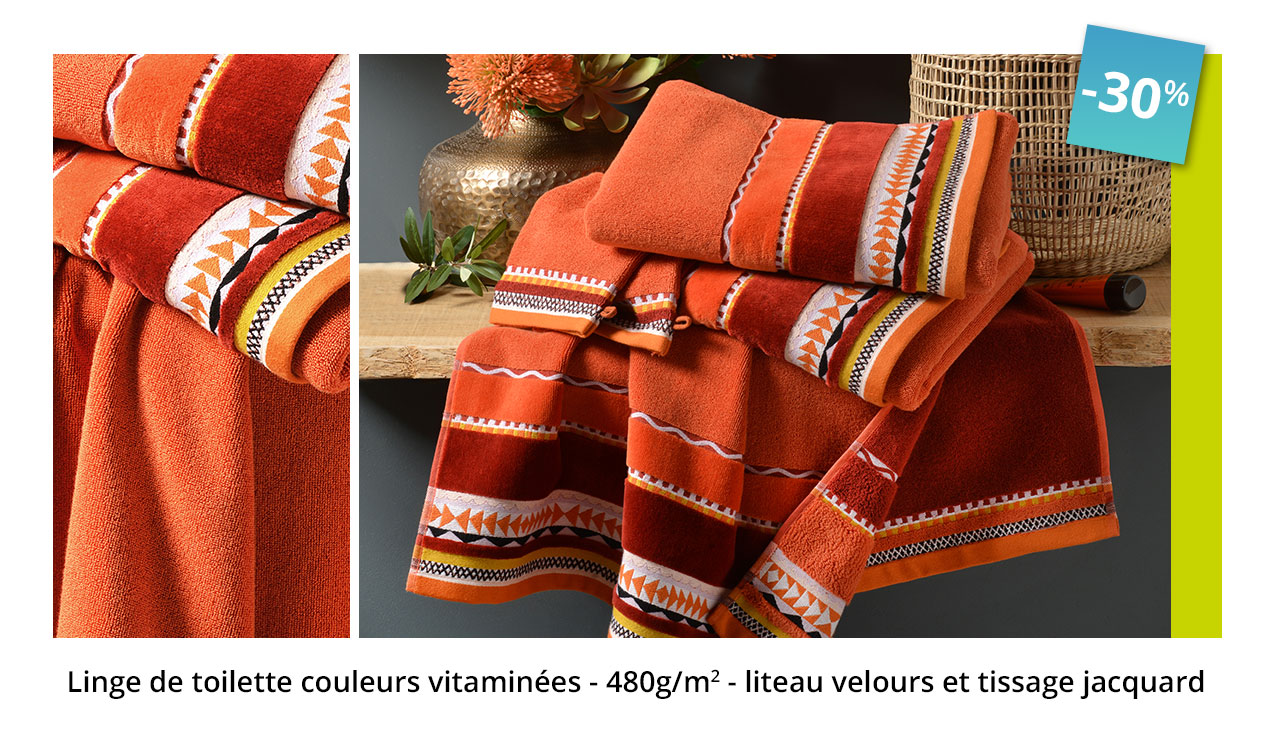 Linge de toilette couleurs vitaminées