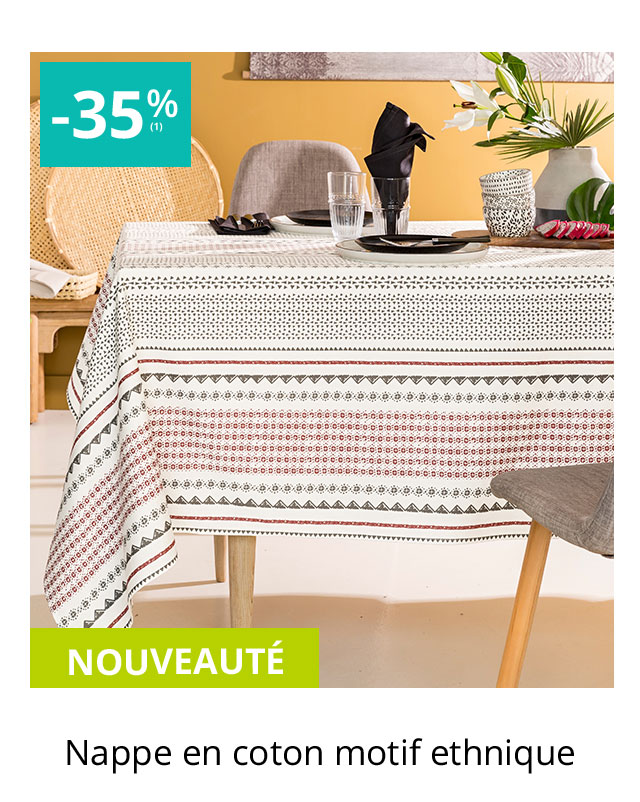 Nappe en coton motif ethnique