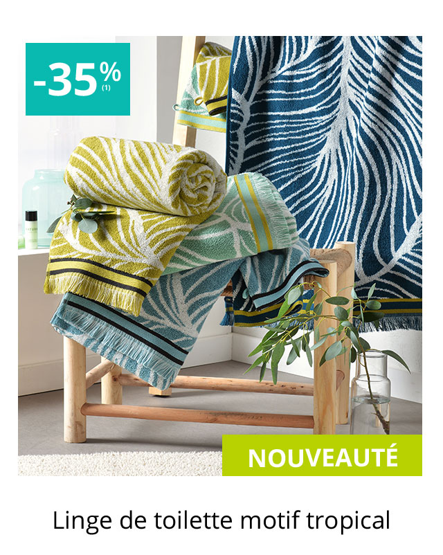 Linge de toilette motif tropical