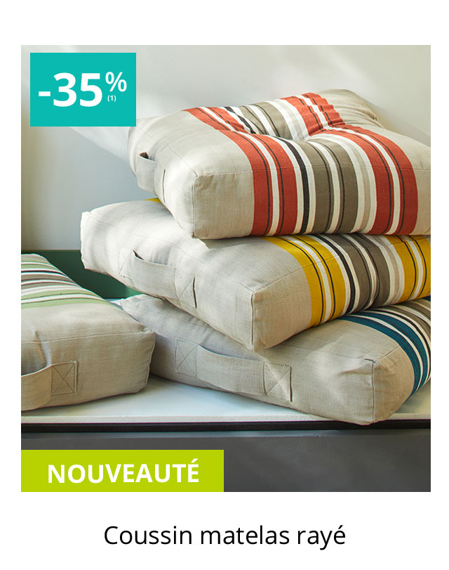 Coussin matelas rayé