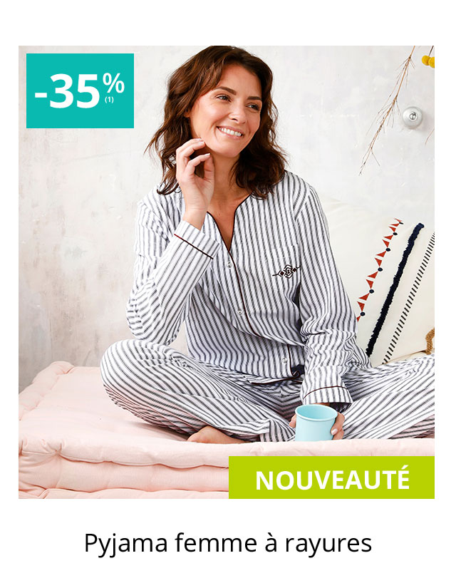 Pyjama femme à rayures