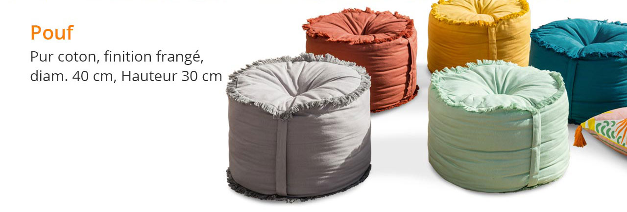 Pouf pur coton