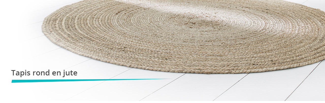 Tapis rond en jute