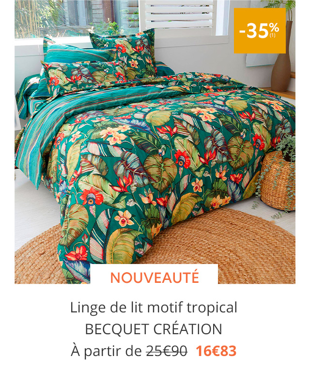 Linge de lit motif tropical