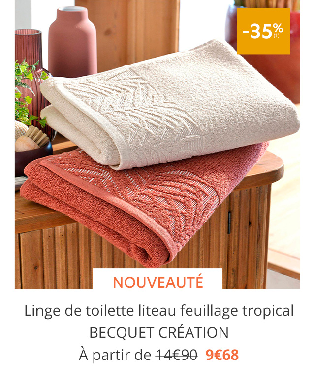 Linge de toilette feuillage tropical