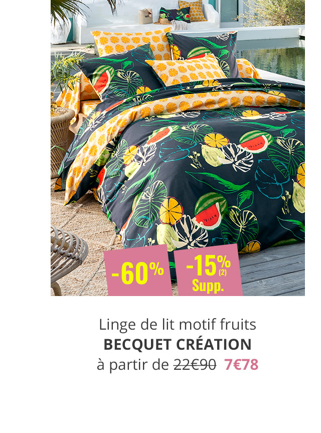 Linge de lit motif fruits