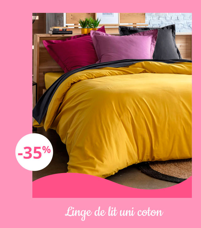 Linge de lit uni coton