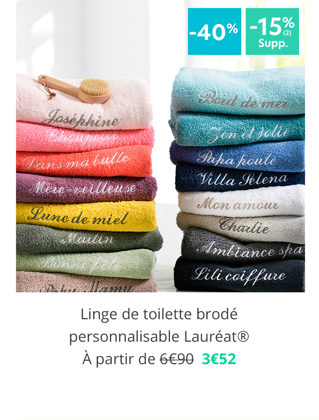 Linge de toilette brodé Lauréat®