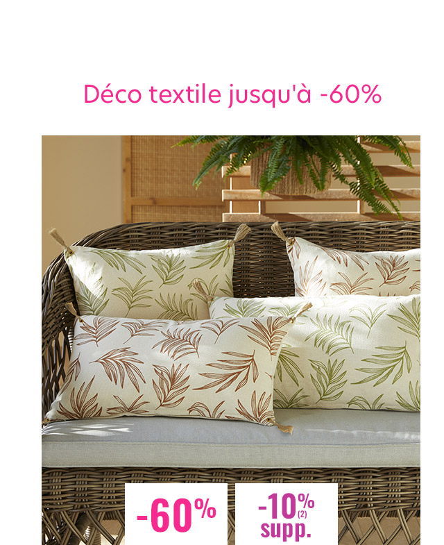 Déco textile jusqu'à -60%