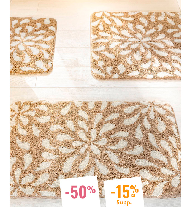 Tapis de bain motif végétal