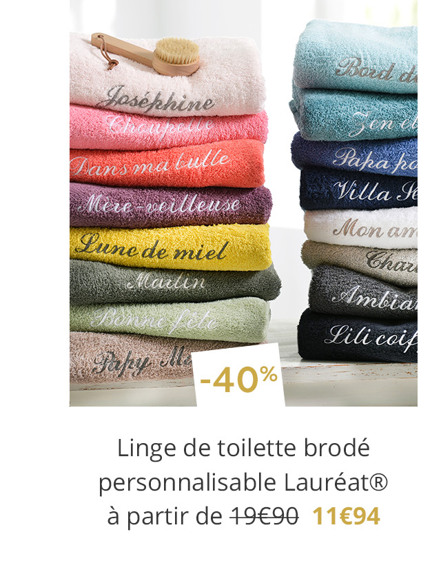 Linge de toilette brodé