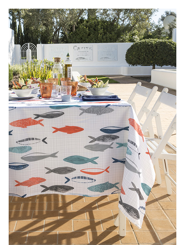 Nappe motif poissons