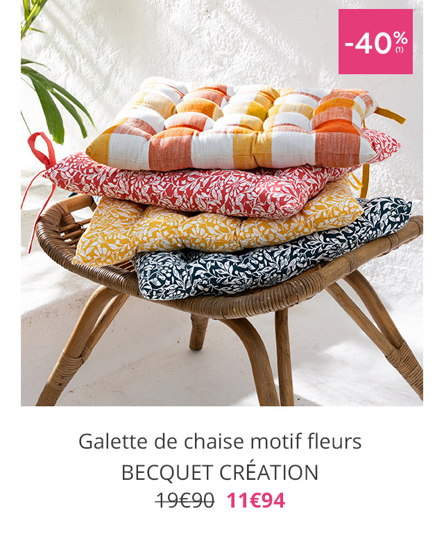 Galette de chaise motif fleurs