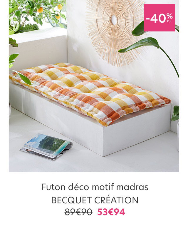 Futon déco motif madras