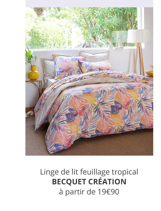 Linge de lit feuillage tropical