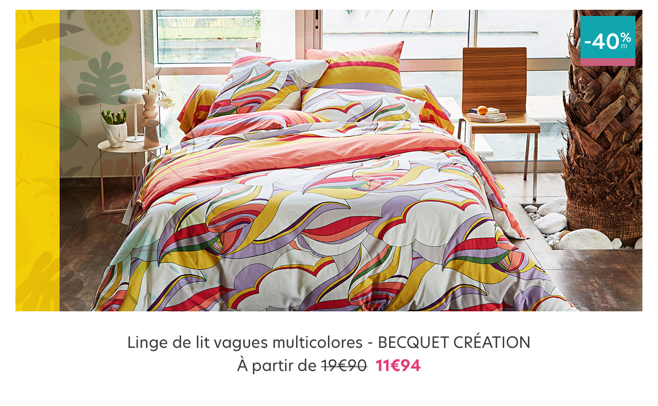 Linge de lit vagues multicolores