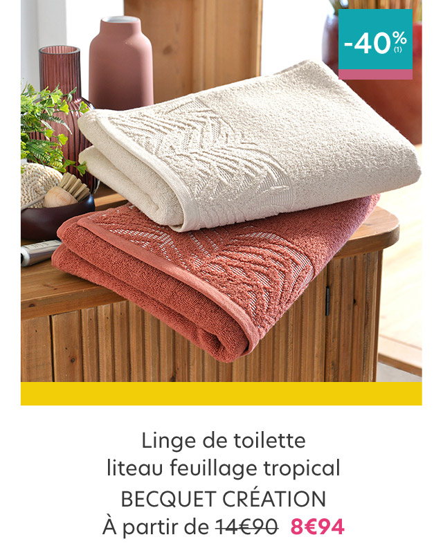 Linge de toilette liteau feuillage tropical