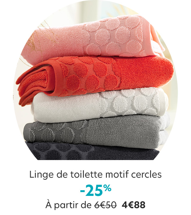 Linge de toilette motif cercles