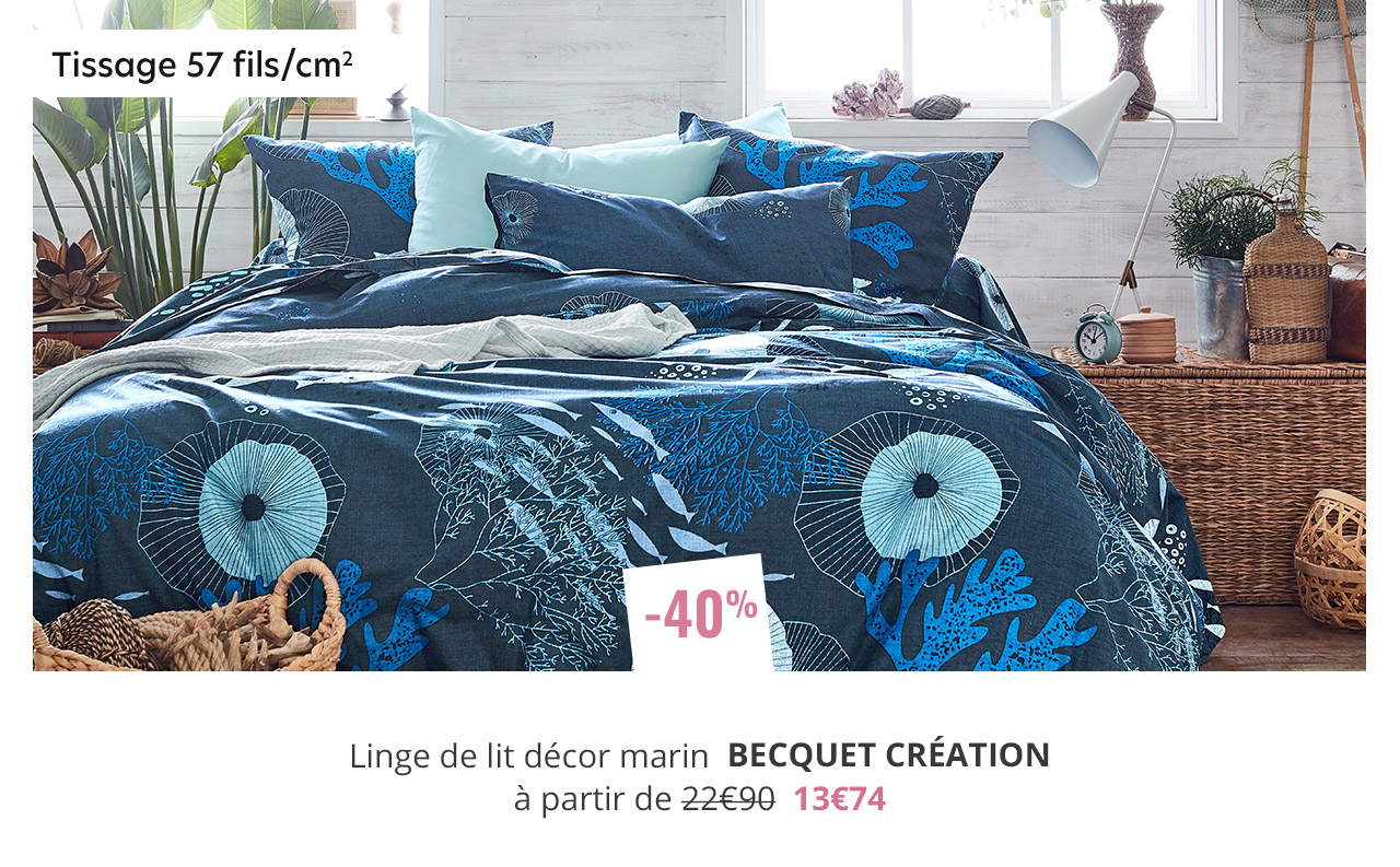 Linge de lit décor marin