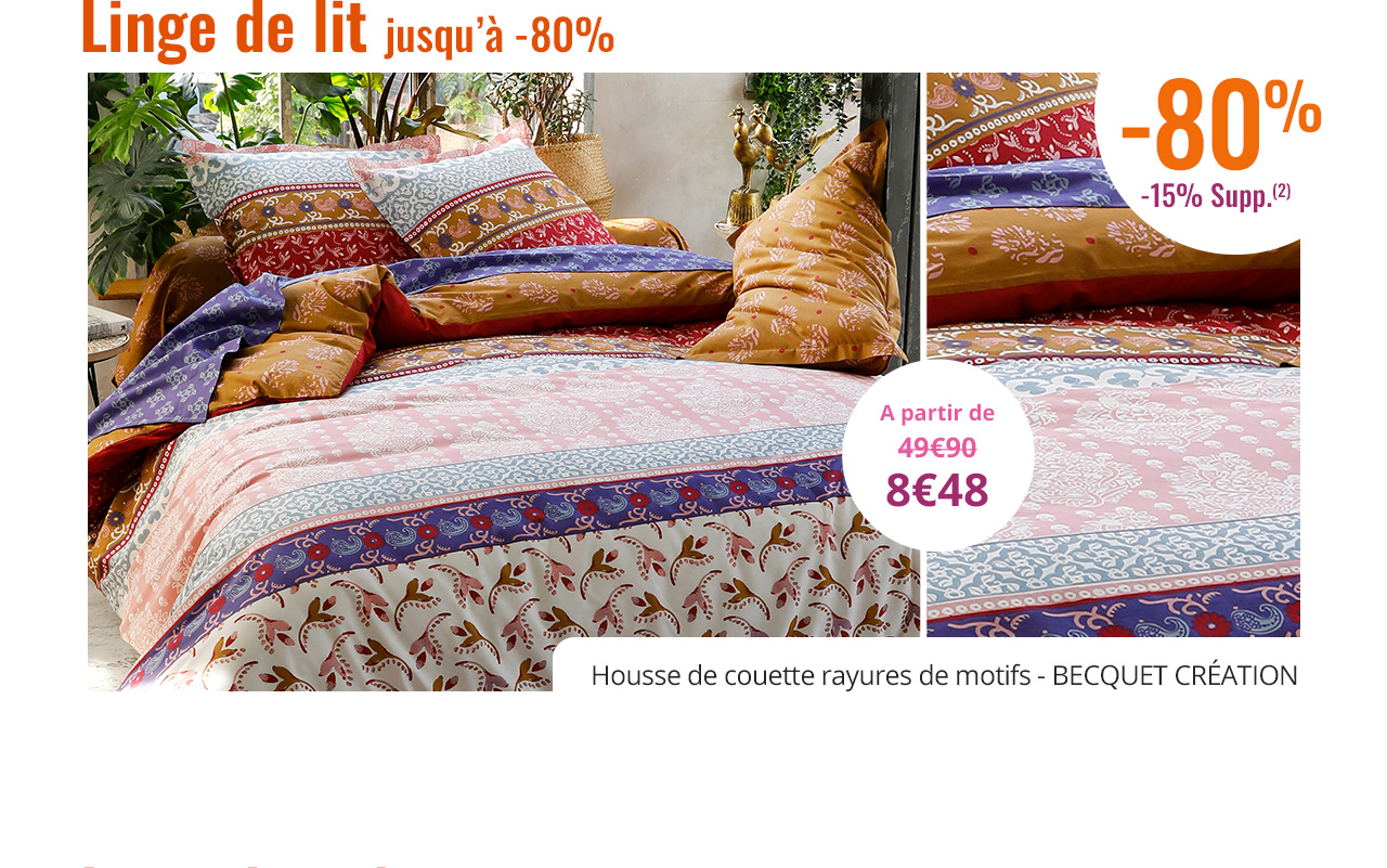 Housse de couette rayures de motifs