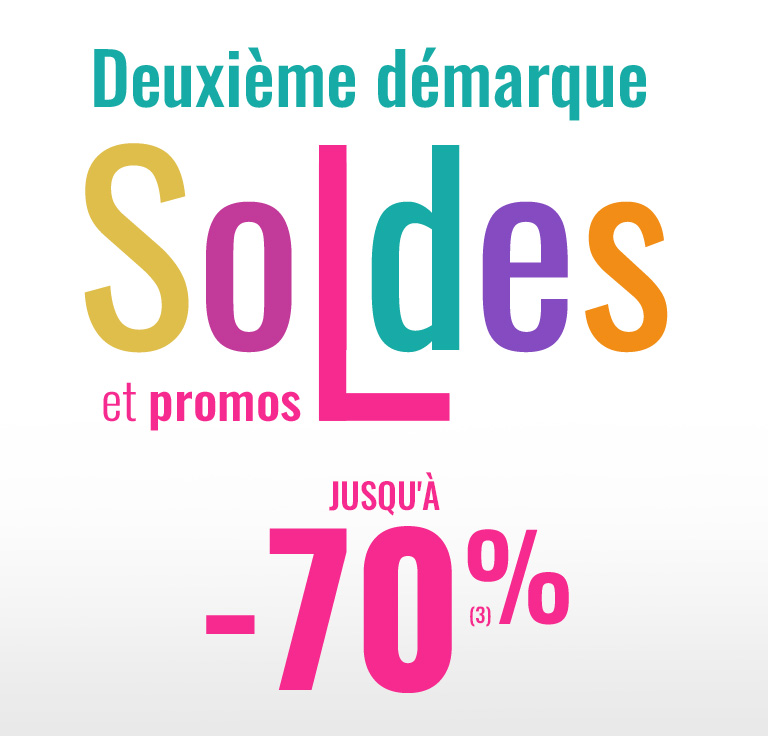 Soldes deuxième jusqu'à -70%