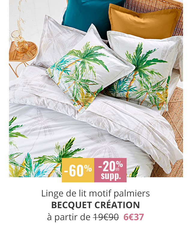 Linge de lit motif palmiers