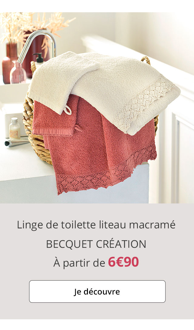 Linge de toilette macramé