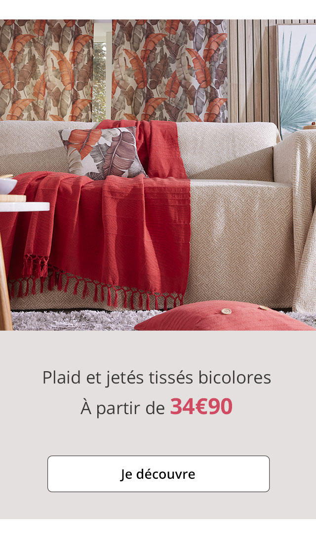 Plaid et jeté tissés bicolores