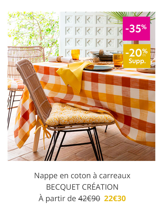 Nappe en coton à carreaux