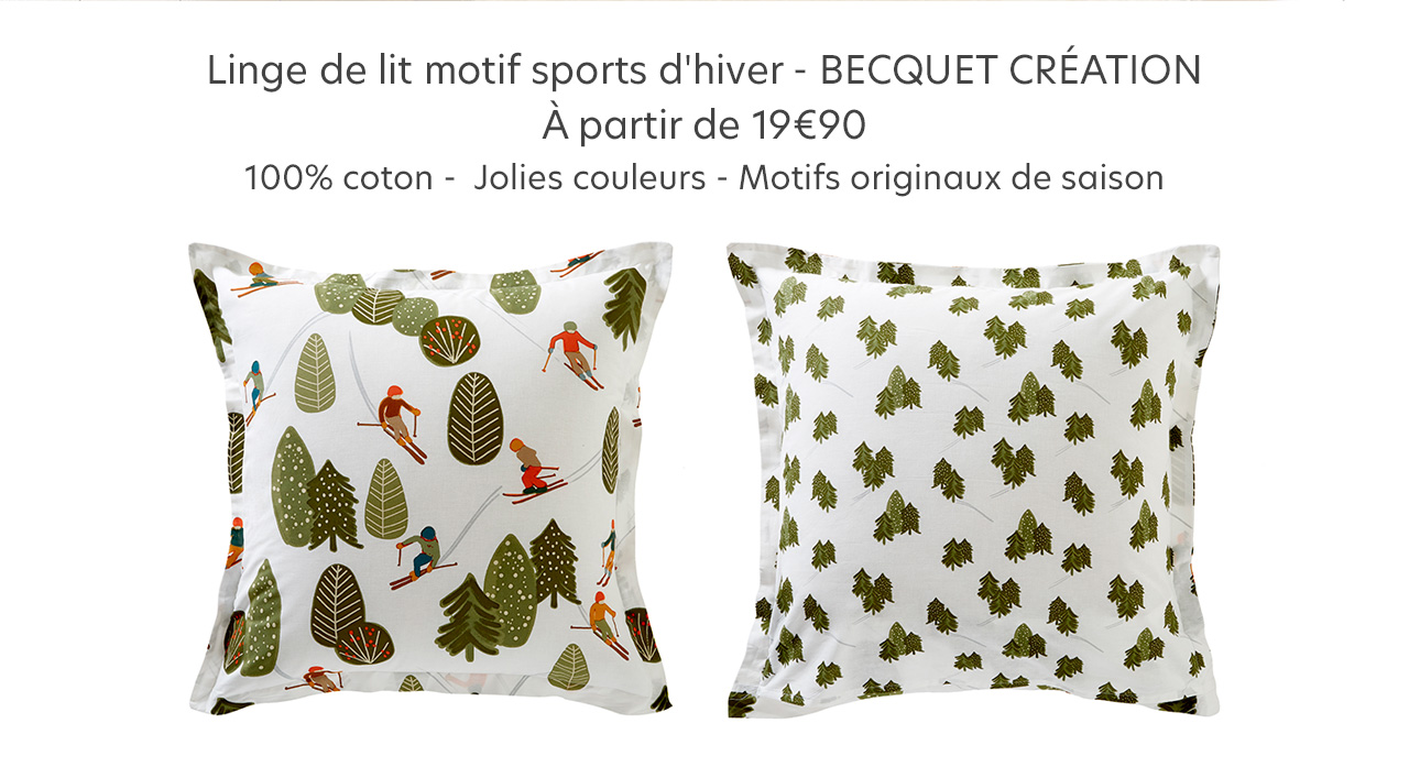 Linge de lit motif sports d'hiver