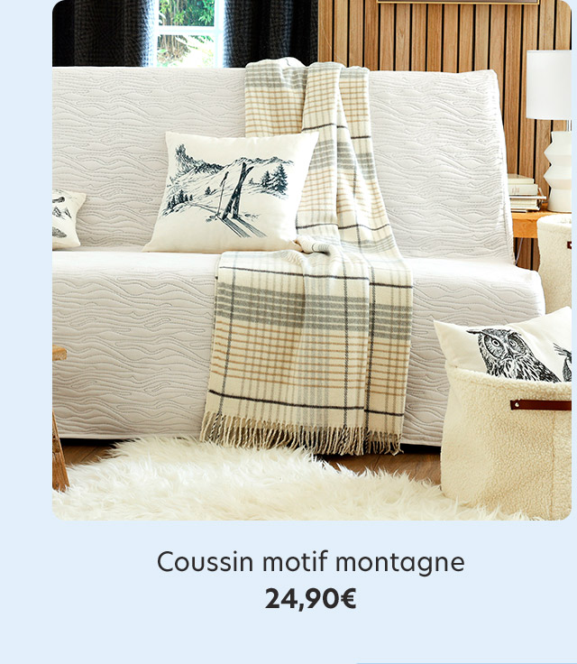 Coussin motif montagne