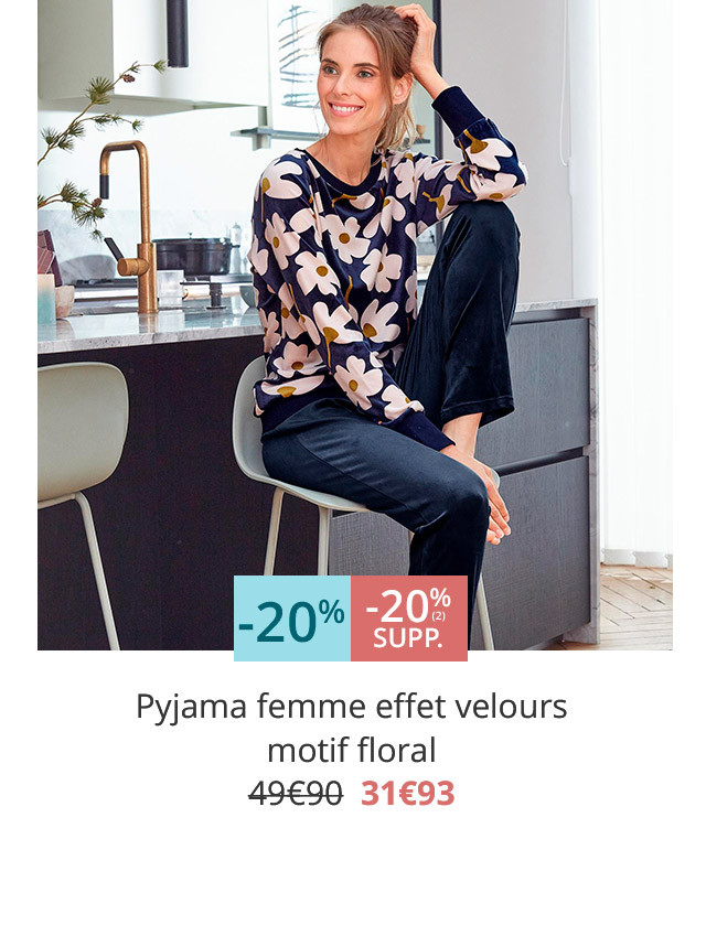 Pyjama femme motif floral