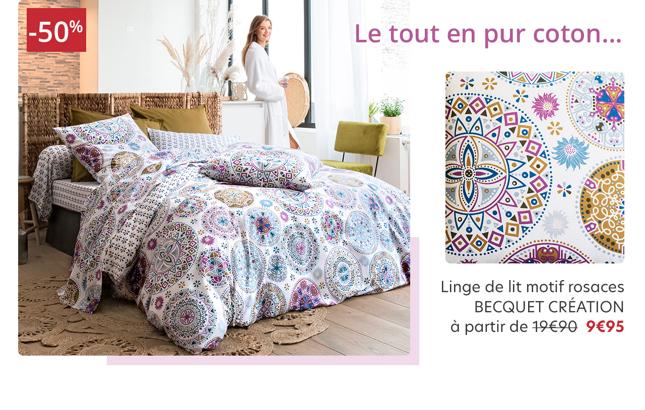 Linge de lit motif rosaces