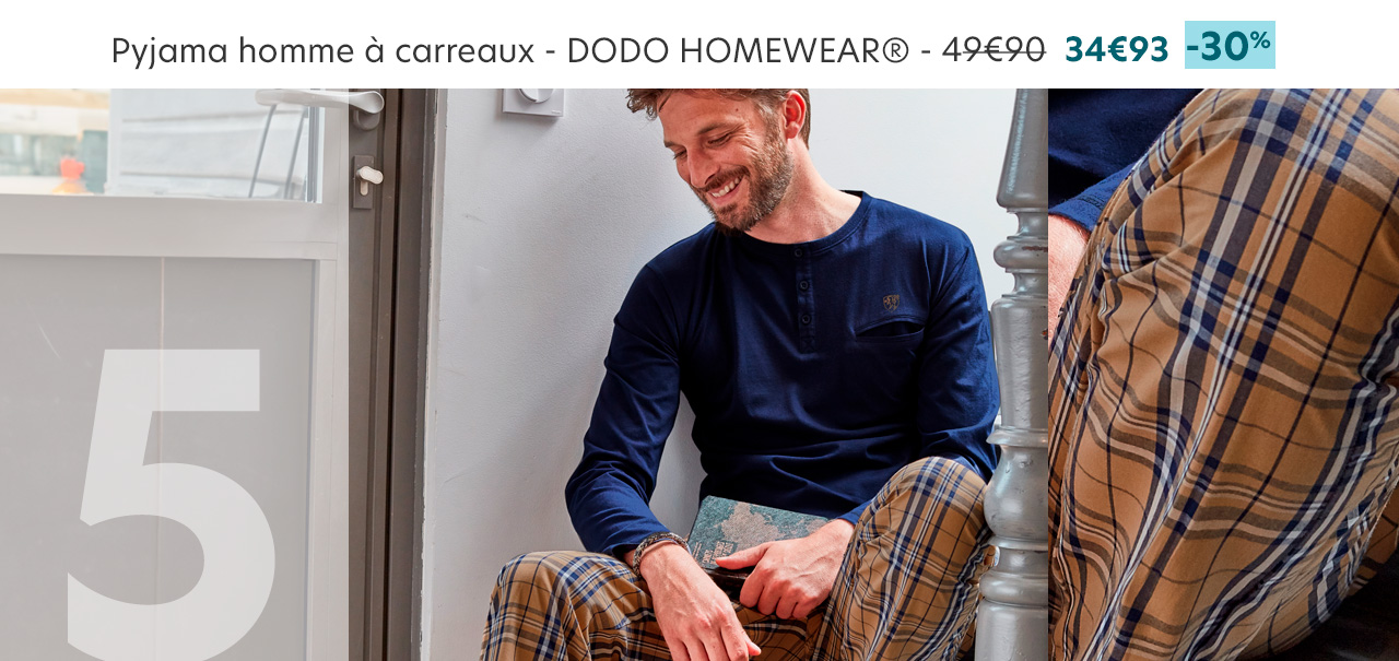 Pyjama homme à carreaux