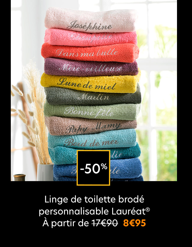 Linge de toilette brodé