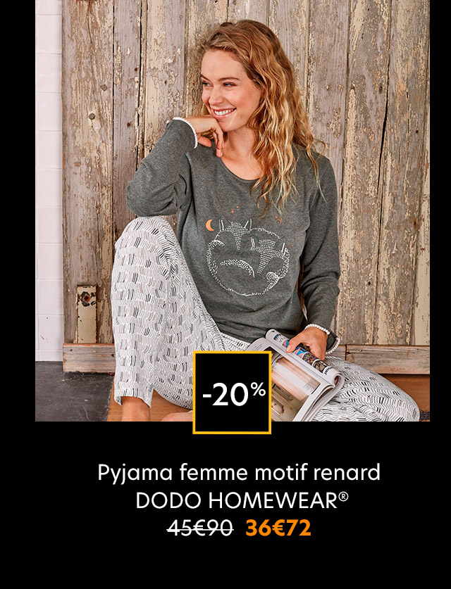 Pyjama femme motif renard