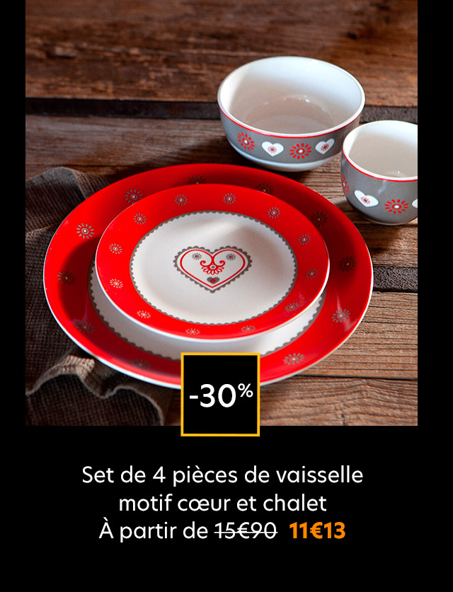 Set de 4 pièces de vaisselle