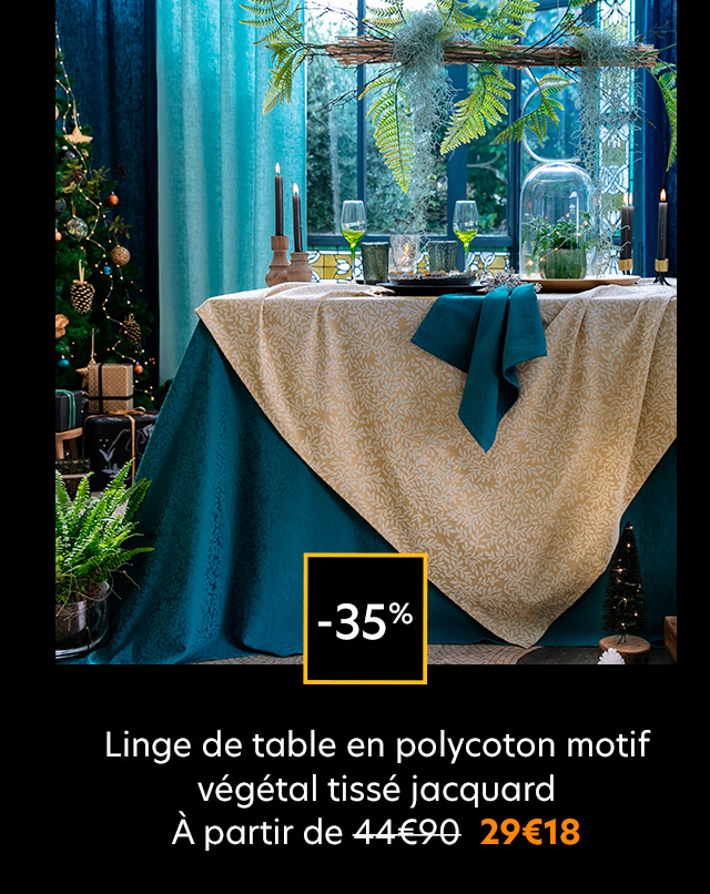 Linge de table motif végétal 