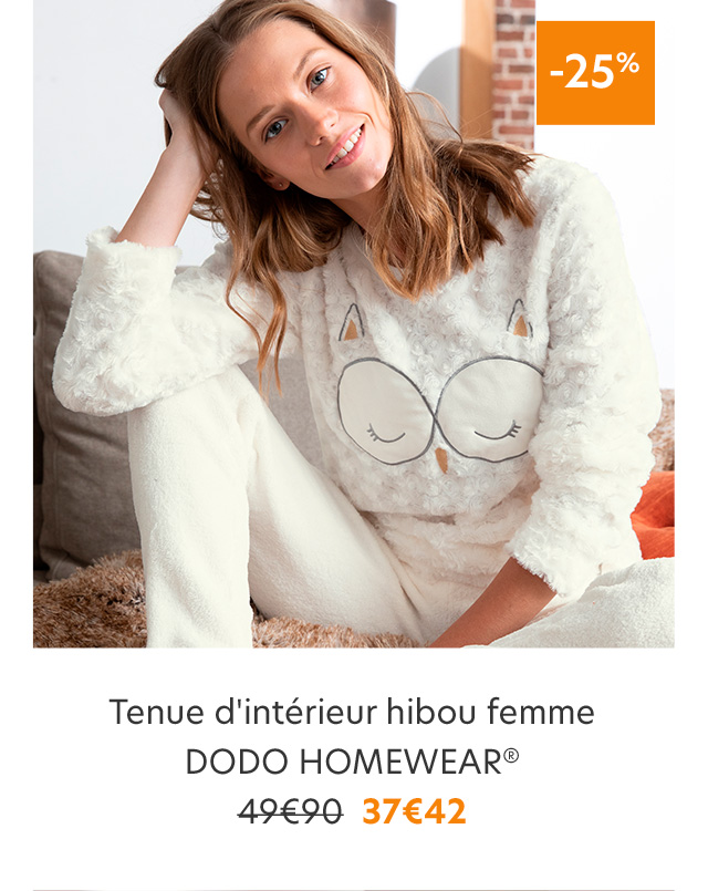 Tenue d'intérieur hibou femme